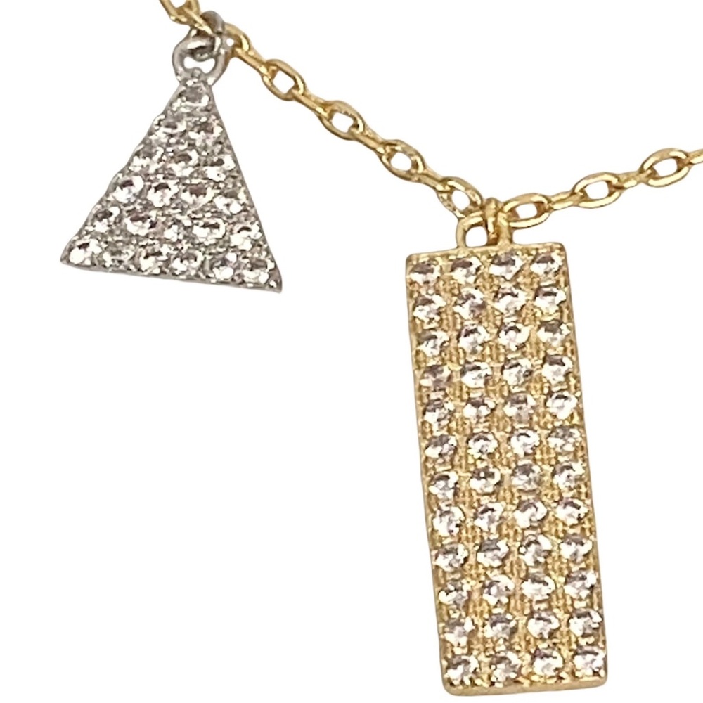 NWT Gold Plated Multi Shaped Pavé Swarovski Crystal Accented Necklace - Picture 10 of 15